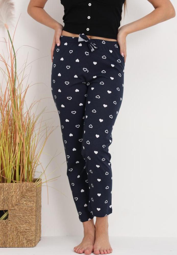Pantaloni de Pijama Dama ,Culoare Bleumarin cu Alb ,Engros